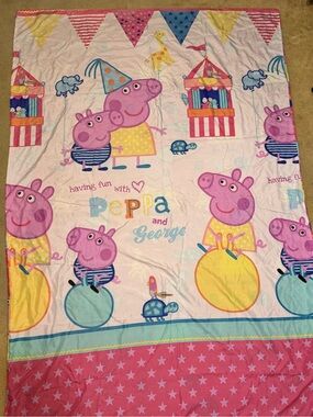 Peppa Pig Pink and Light Blue Kids Duvet Cover Set